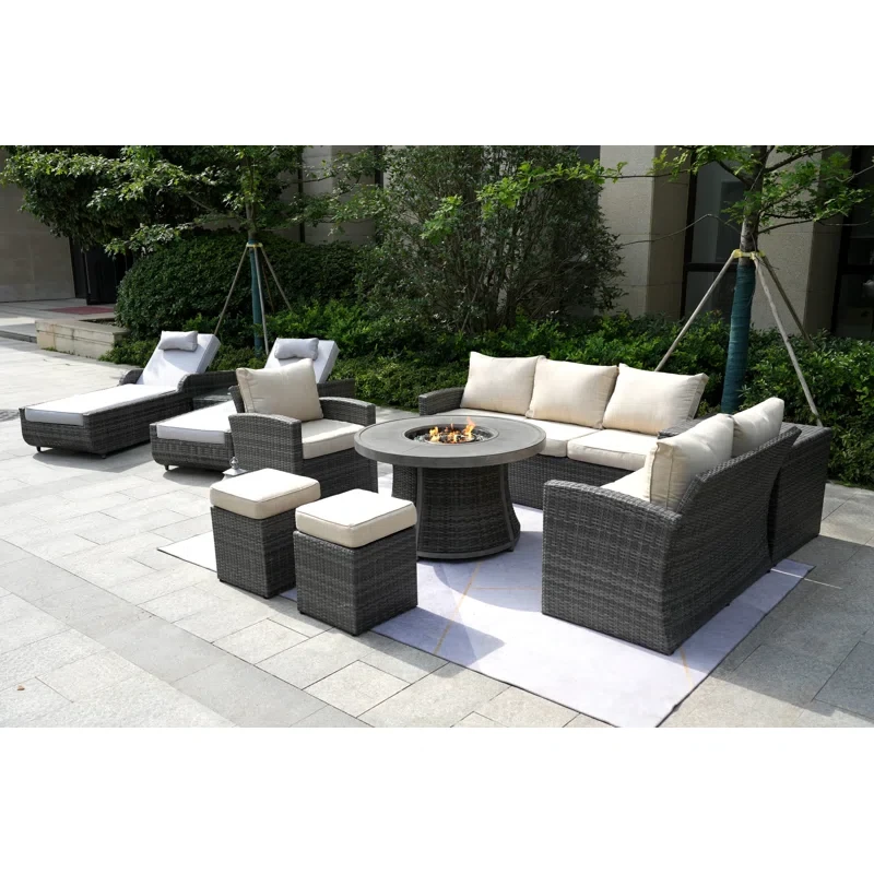 Areefa 8 - Person Outdoor Seating Group with Cushions