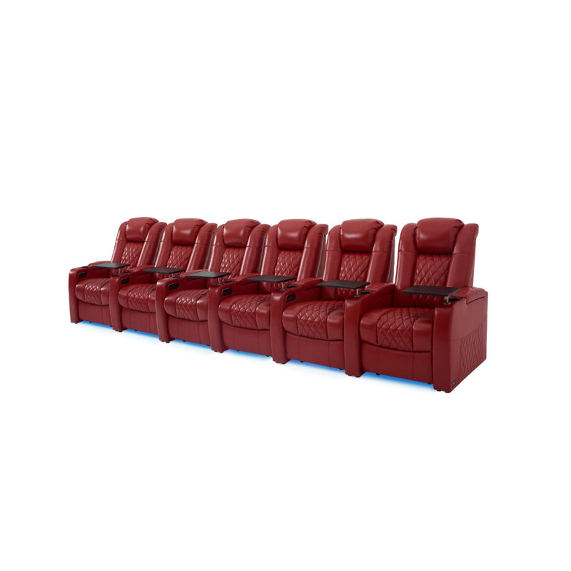 Leather Home Theater Seating Dual Power Movie Theater Chairs Theater Recliner Sofa