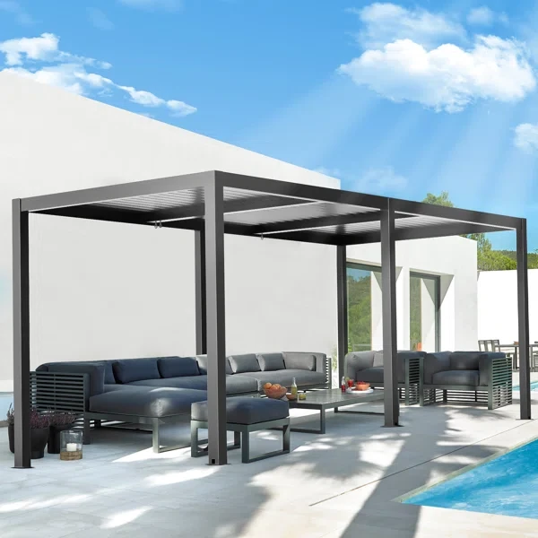 Outdoor Louvered Pergola Aluminum Hardtop Gazebo