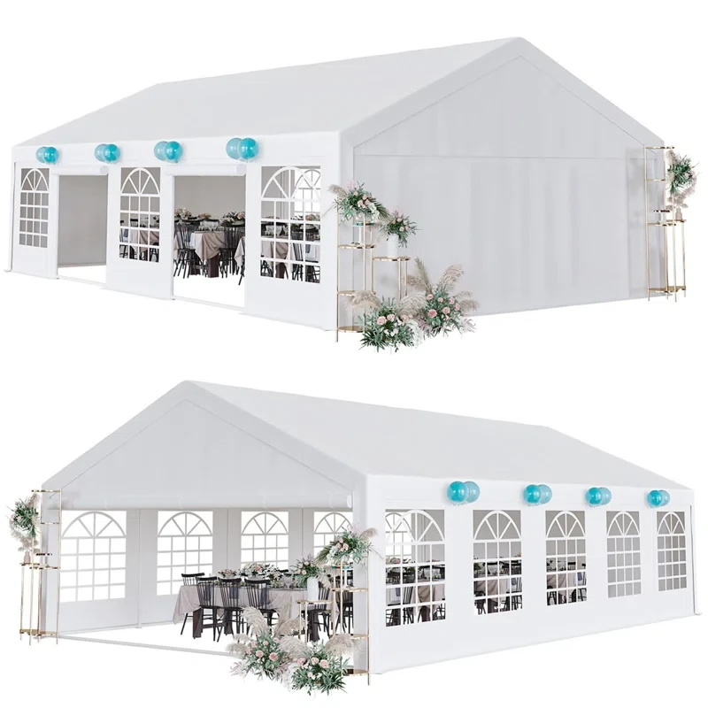 Outdoor Wedding Stainless Steel Party Tent   19.6 ft x 36.3 ft