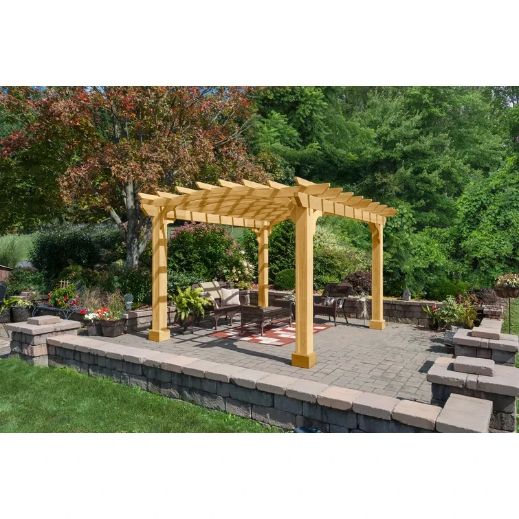 12 Ft. W x 10 Ft. D Solid Wood Pergola