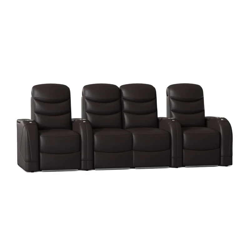 Stealth HR Series Upholstered Power Reclining Home Theater Seating with Cup Holder