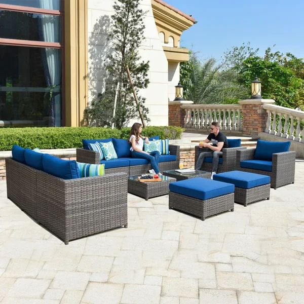 Ameliarose 12 Piece Rattan Sectional Seating Group With Cushions