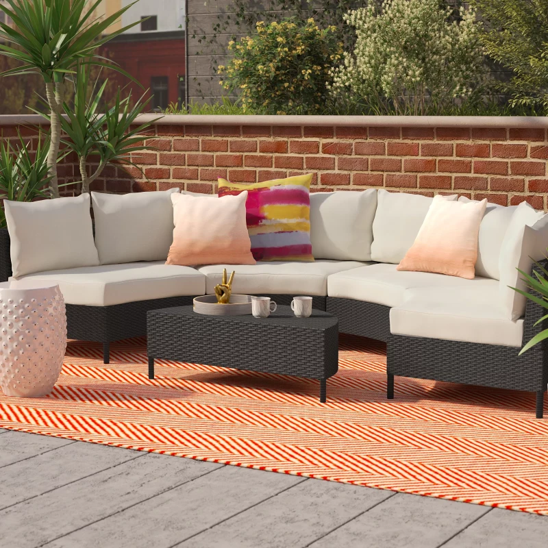 Afrahim 4 - Person Outdoor Seating Group with Cushions