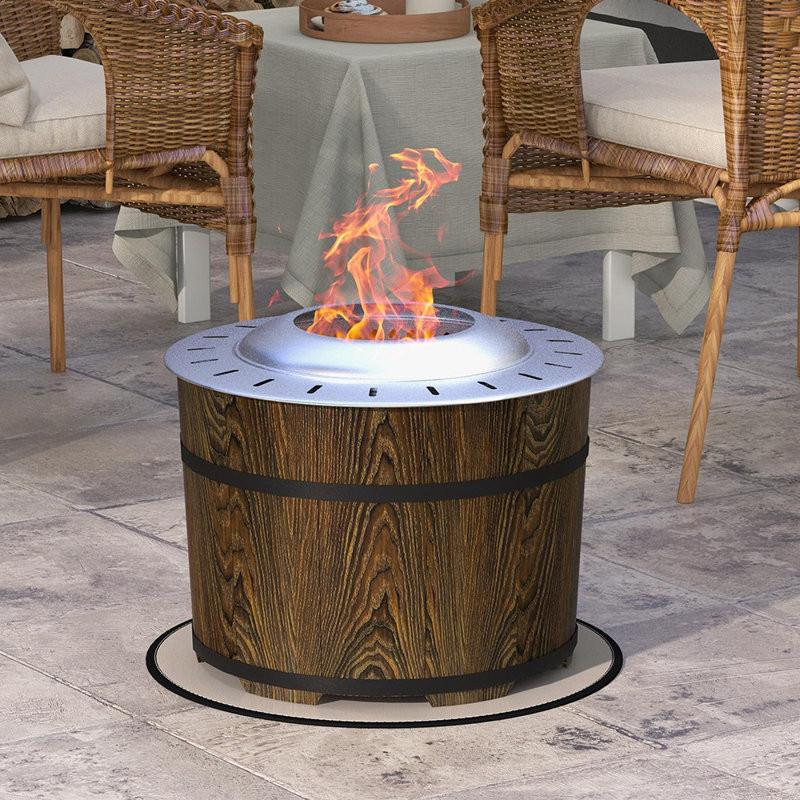 Jodiel 20.5" Smokeless Portable Fire Pit with Fireproof Mat,Wood Burning,Magnesium Oxide&Stainless Steel