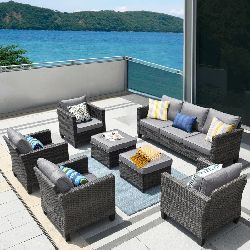 Allcot 7 - Person Outdoor Seating Group with Cushions