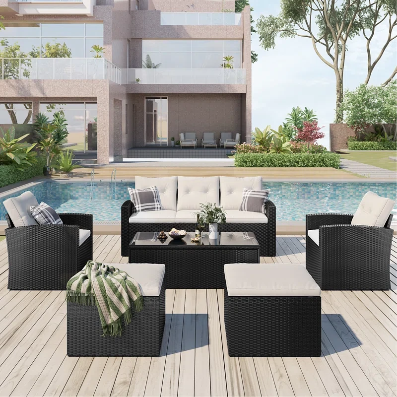 7 - Person Outdoor Seating Group with Cushions