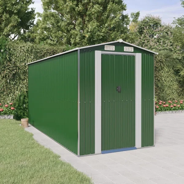 6ft. 4 in. W x 14ft. 5 in. D Galvanized Steel Storage Shed