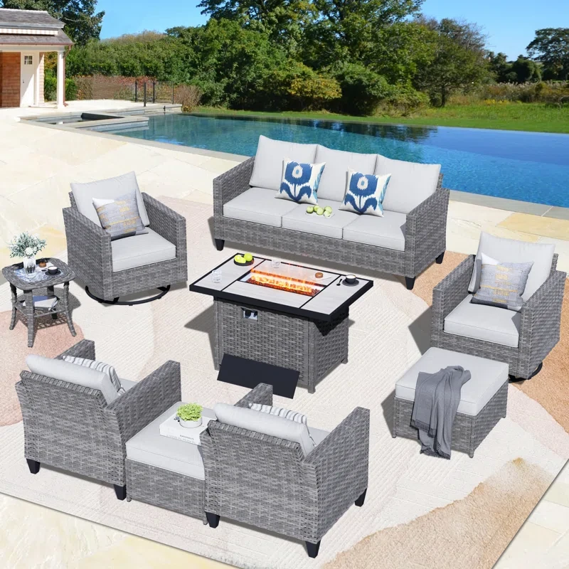 Pequena 8 - Person Outdoor Seating Group with Cushions