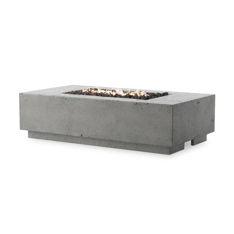 Darshani 16" H x 60" W Concrete Outdoor Fire Pit Table