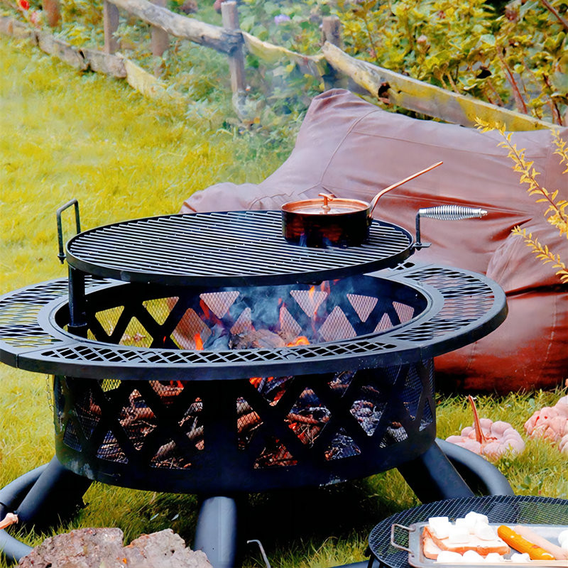 Sowmya 33.66'' H x 47.24'' W Steel Outdoor Fire Pit Table