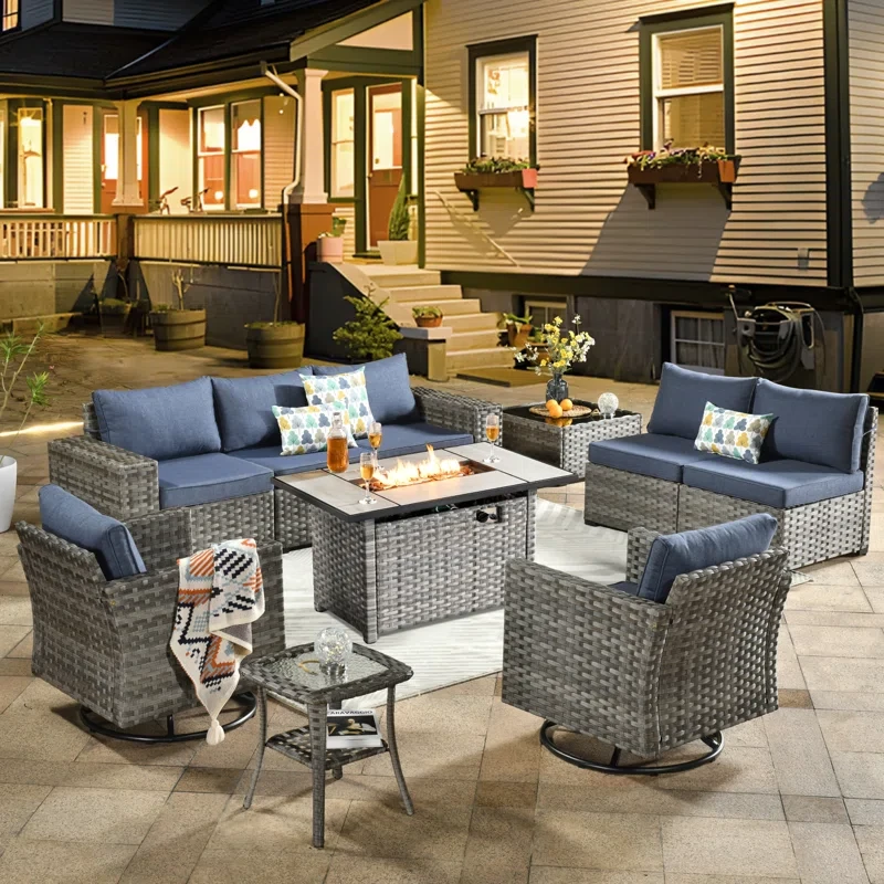 Bobia 7 - Person Outdoor Seating Group with Cushions