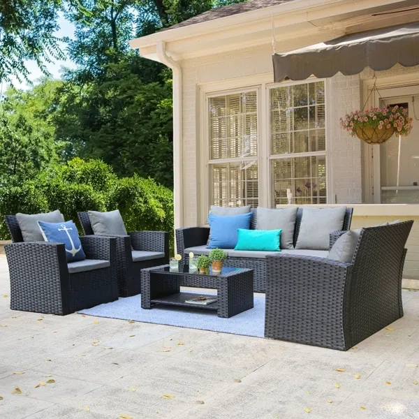 Aliveya 7 - Person Outdoor Seating Group with Cushions