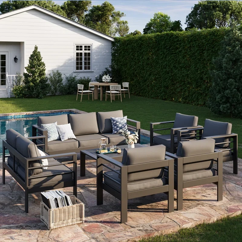 9 - Person Complete Patio Set With Cushions