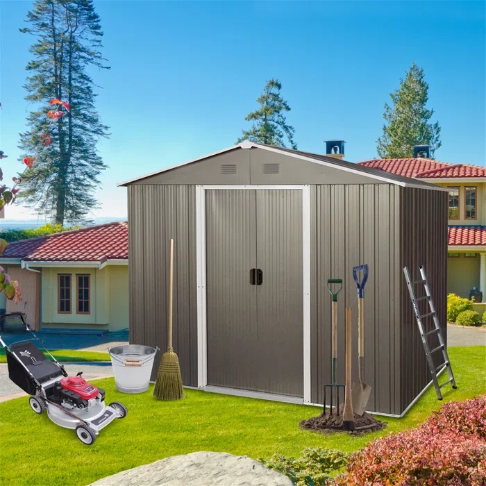 8 ft. W x 6 ft. D Metal Vertical Storage Shed