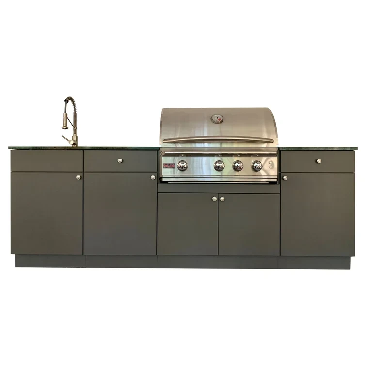 Marbella Outdoor Inc. 98'' W 6 Outdoor Kitchen with - Burner Grill