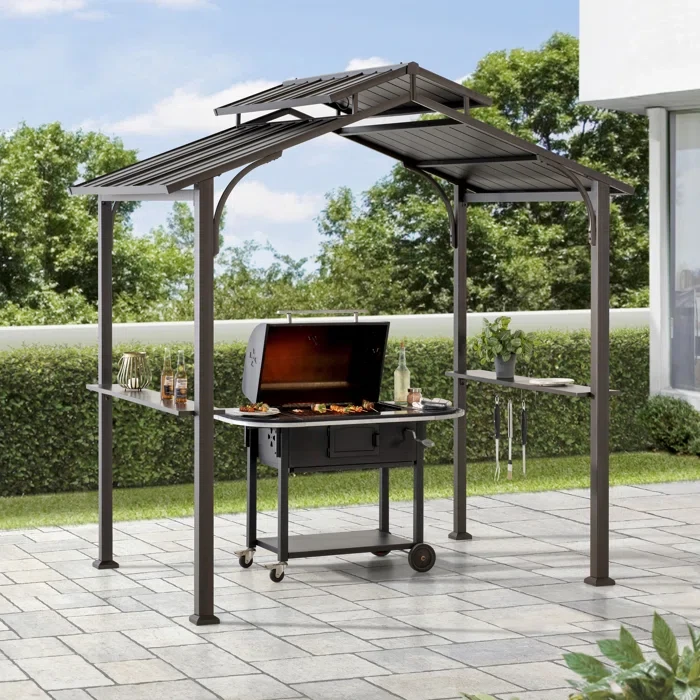 Sunjoy 5 ft. x 8 ft. Steel 2-tier Grill Gazebo Hardtop