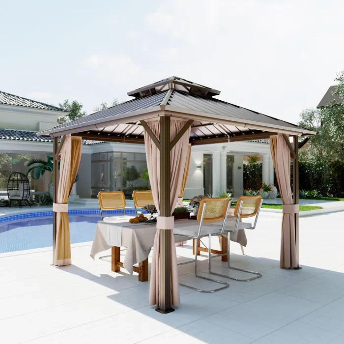 Aluminum Patio Hardtop Gazebo 12" W x 12" D