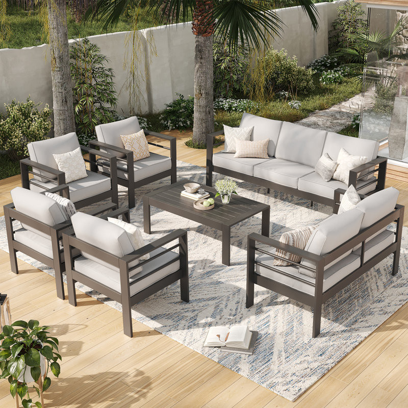 Tatisha 9 - Person Outdoor Seating Group with Cushions