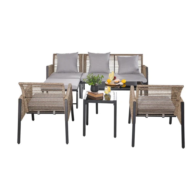 Ohaus 6 - Person Outdoor Seating Group with Cushions