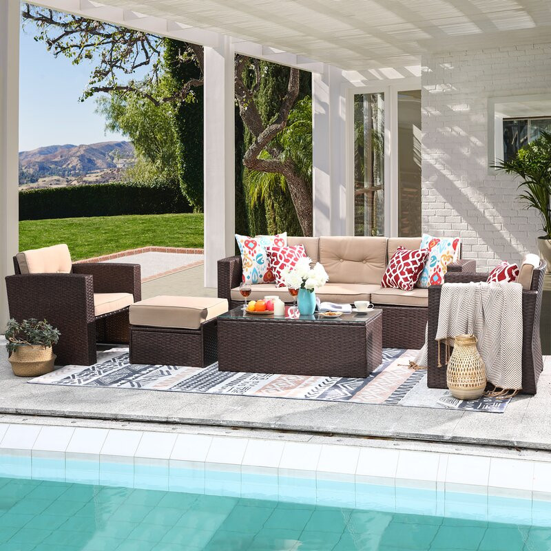 6 - Person Outdoor Seating Group with Cushions