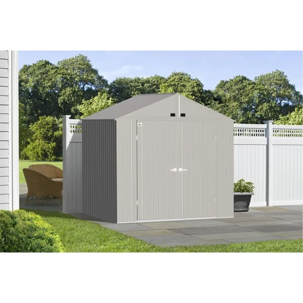 Arrow Elite Steel Storage Shed, 8x6, Cool Gray