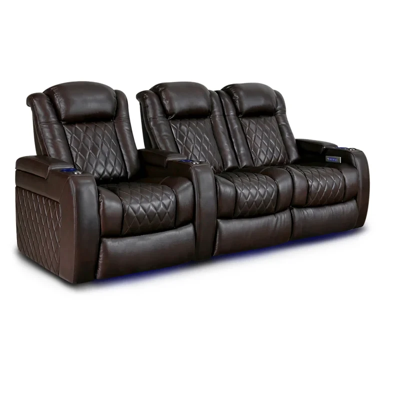 Valencia Leather Home Theater Seating with Cup Holder