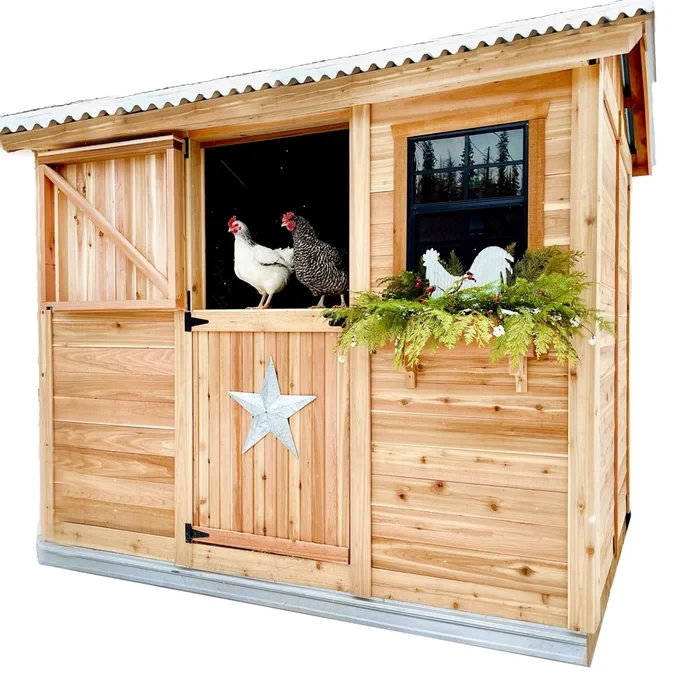 9 ft. W x 6 ft. Cabana Cedar Wood Garden Shed with Metal Roof