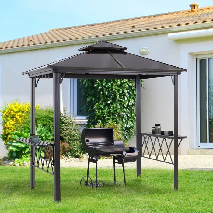 9 Ft. W x 5 Ft. D Aluminum Grill Gazebo