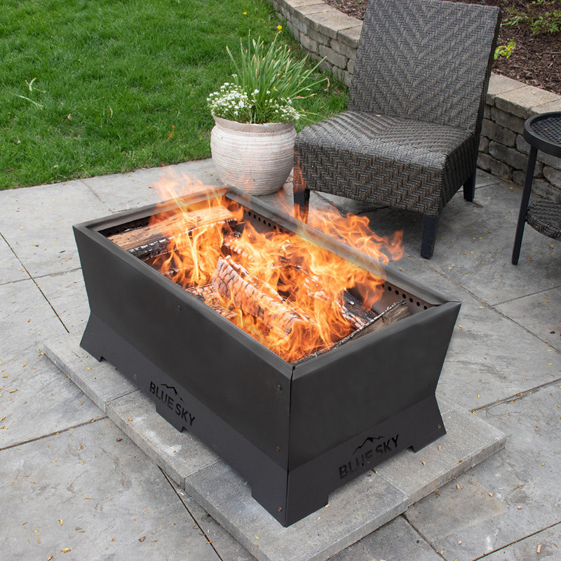 16'' H x 38.5'' W Steel Wood Burning Outdoor Fire Pit