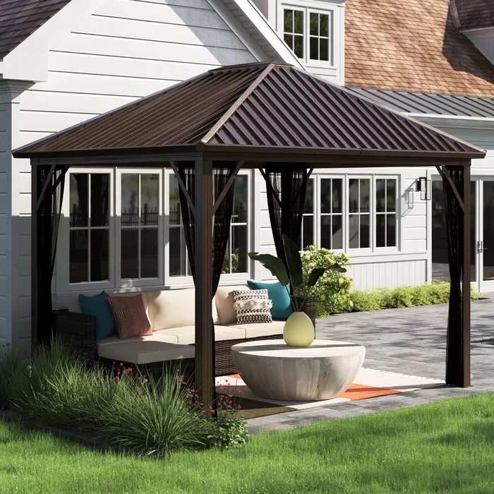 Dakota 8 Ft. W x 8 Ft. D Aluminum Patio Gazebo 10 ft. x 10 ft.