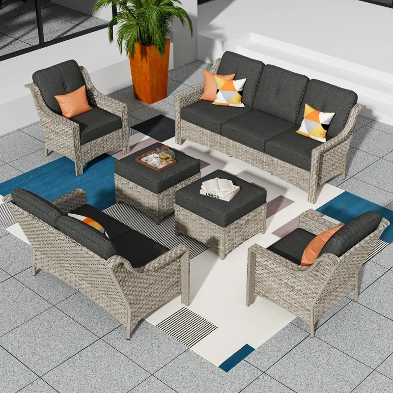 Elyja 7 - Person Outdoor Seating Group with Cushions