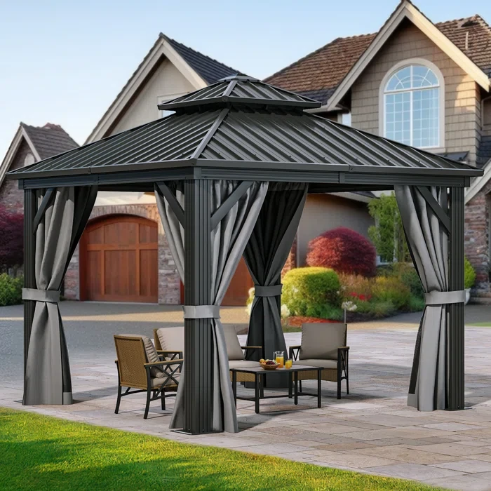 Outdoor Metal Hardtop Aluminum Patio Gazebo