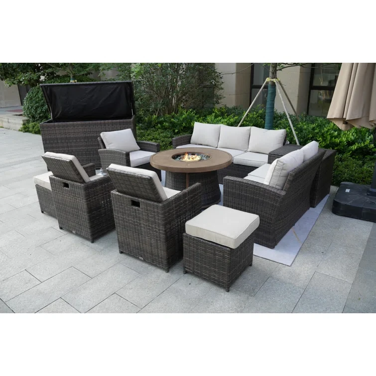 Areefa 10 - Person Outdoor Seating Group with Cushions