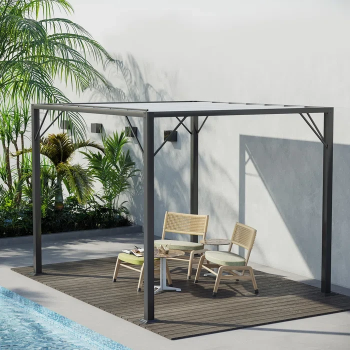 8 x 10 FT Pergola Shade, Patio Gazebo Sun Shade Shelter with Adjustable Breathable Mesh Roof