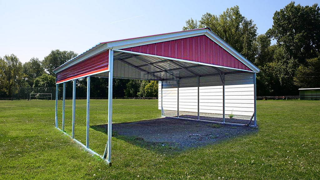 Metal Garage 20'x21' Carport With Side Panels