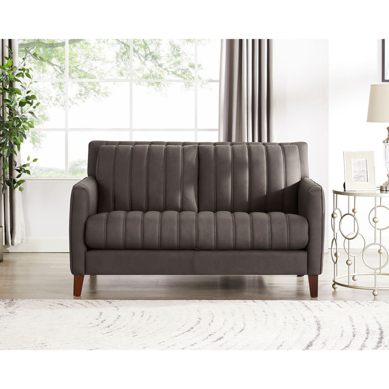 Darlena Top Grain Leather Loveseat