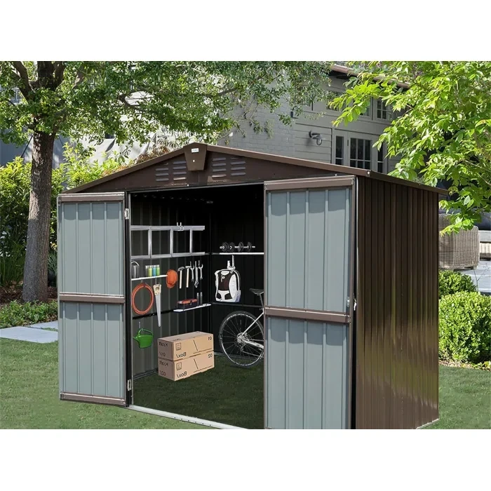 10 ft. W x 8 ft. D Metal Vertical Storage Shed