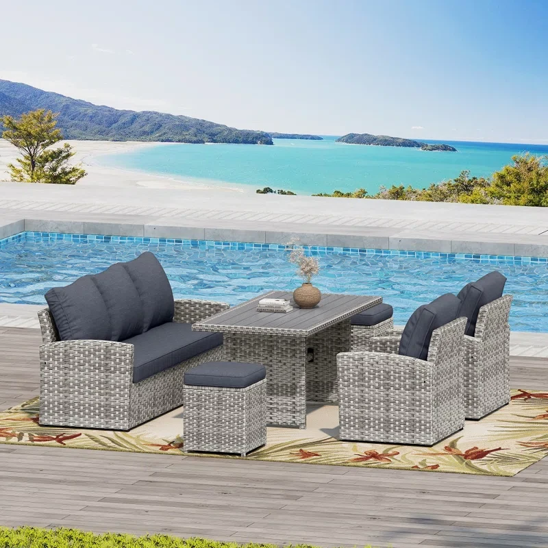 Amiraka 6 - Person Outdoor Seating Group with Cushions