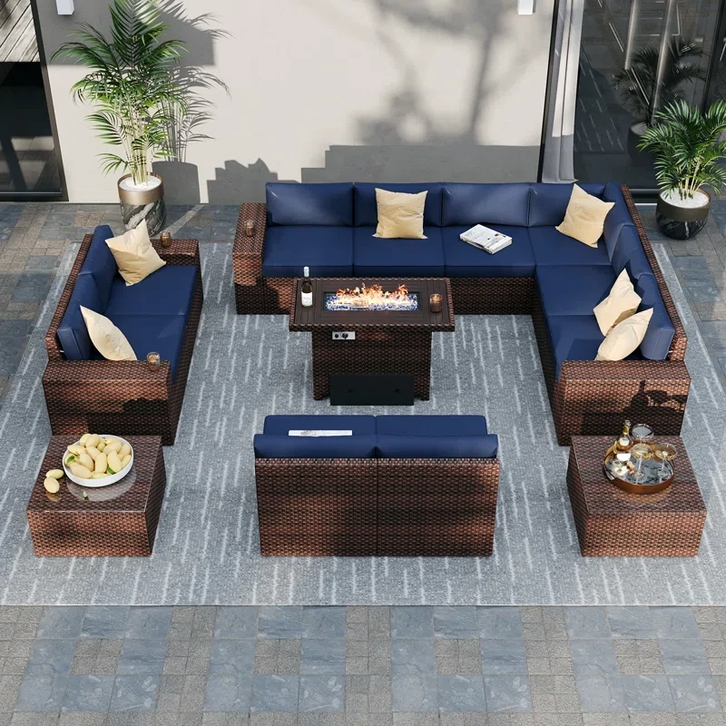 13 - Person Outdoor Seating Group With Cushions