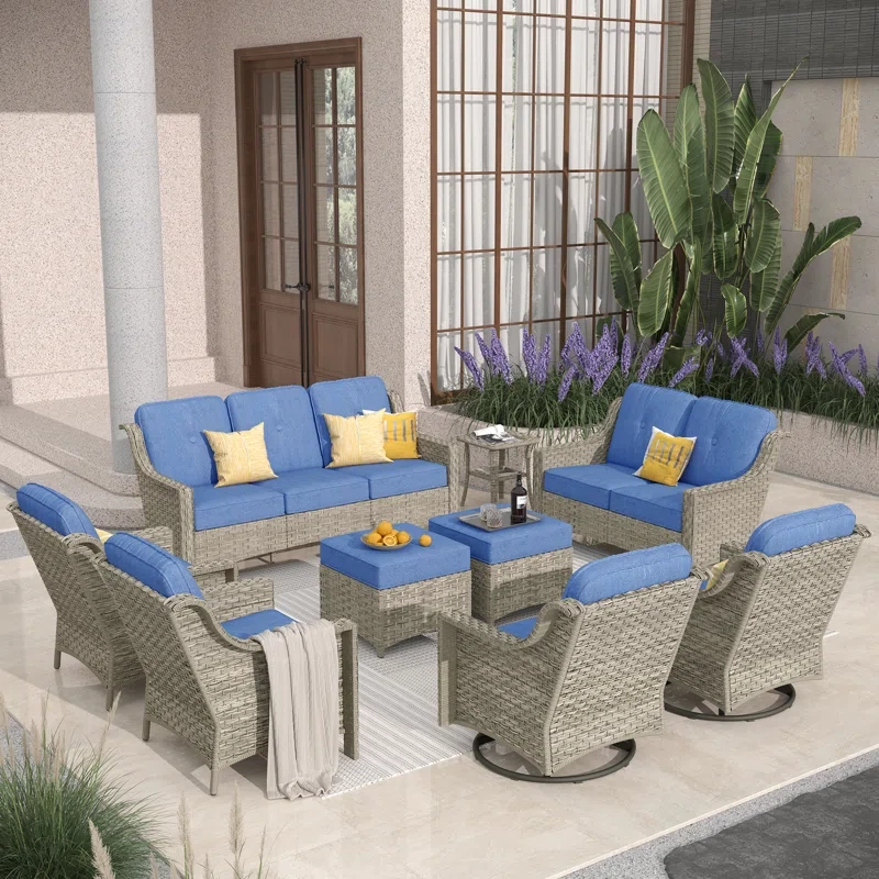 Porretto 9 - Person Outdoor Seating Group with Cushions