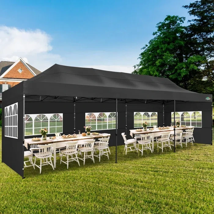 10×30 FT Pop up Canopy with 8 Sidewalls Waterproof Heavy Duty Commercial Canopy Tent