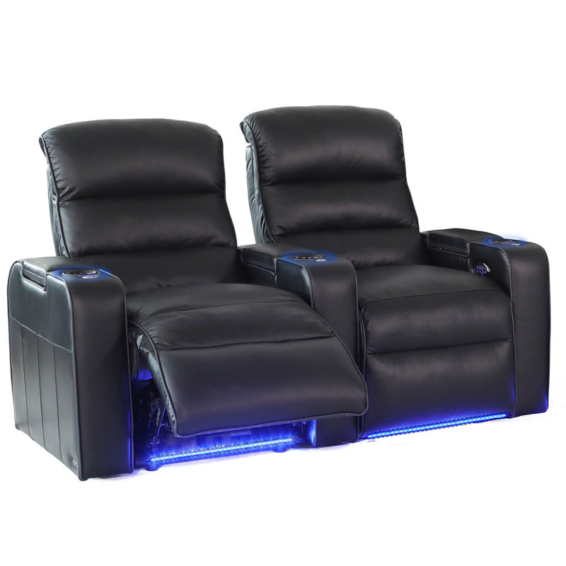 Magnum Upholstered Power Reclining Home Theater Seating with Cup Holder