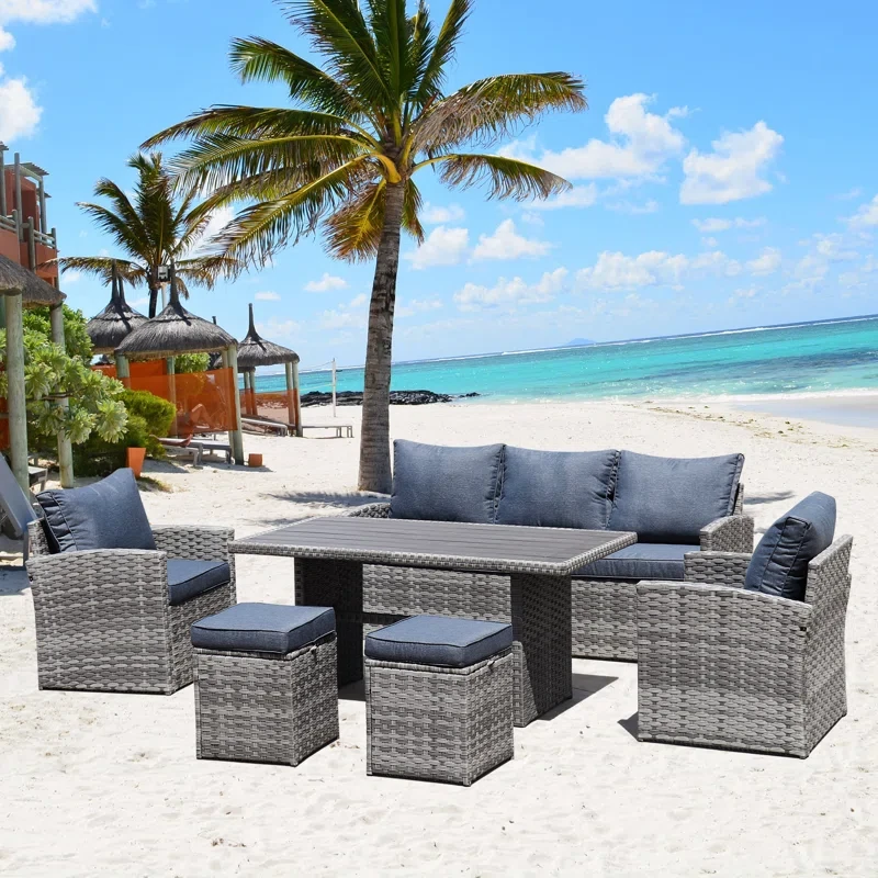 Amiraka 6 - Person Outdoor Seating Group with Cushions