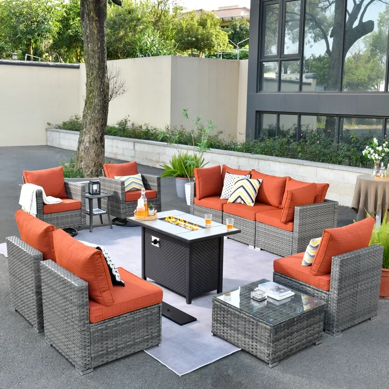 Cenhelm 9 - Person Outdoor Seating Group with Cushions