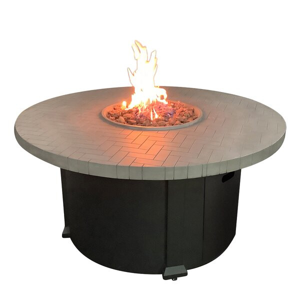 24'' H x 48'' W Concrete Propane Outdoor Fire Pit