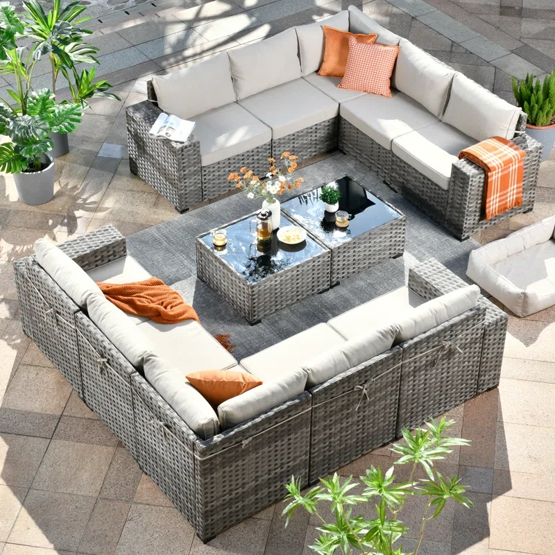 Evanna 10 - Person Outdoor Seating Group with Cushions