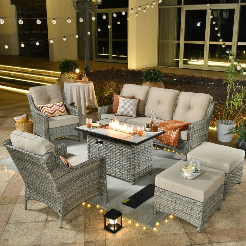 Kluge 7 - Person Outdoor Seating Group with Cushions