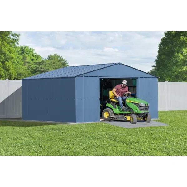 14 ft. W x 12 ft. D Galvanized Steel Storage Shed