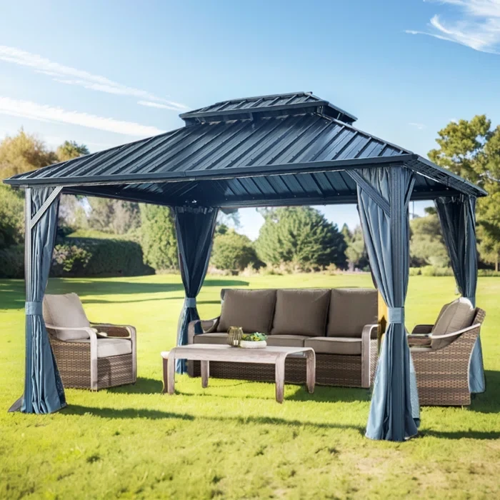 Aluminum Vault Gazebo 115" H x 143.7" W x 143.7" D